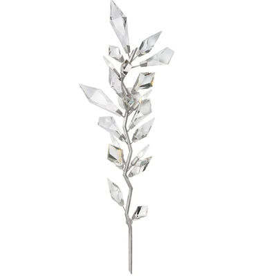 Silver Hand Cut Faceted Crystal Leaves Wall Lights Indoor