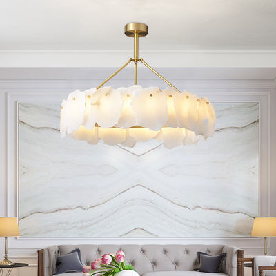 Iron Plated Brass Color Scagliola Luxury Ceiling Lights For Home Decoration