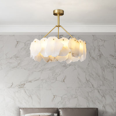 Iron Plated Brass Color Scagliola Luxury Ceiling Lights For Home Decoration