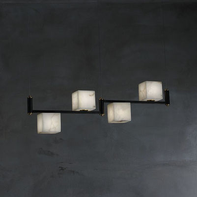 Alabaster Copper Chandelier Modern Luxury Living Room Dining Room Lamp Simple Creative Designer Teahouse Study Lamp