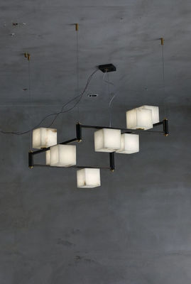 Alabaster Copper Chandelier Modern Luxury Living Room Dining Room Lamp Simple Creative Designer Teahouse Study Lamp