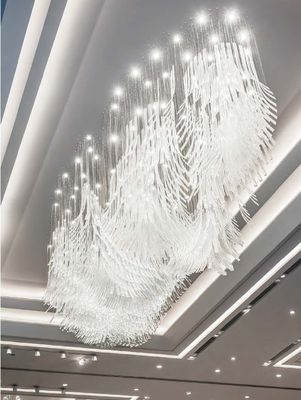 Custom Crystal Lobby Chandelier Large Hotel Lobby Banquet Hall Art Chandelier Non-standard Engineering Glass Staircase Chandelier Wedding Hall Lighting Crystal Light Luxury Ceiling
