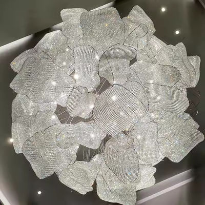 Project Installation Lighting Solutions 5000K Color Temperature Art Streamer Chandelier For Hotel Lobby Banquet Hall