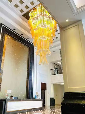 Sales Lobby Luxury Crystal Light Non-Standard Project Round LED Creative Art Chandelier With 50000 Hours Lifespan