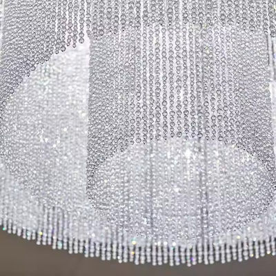 Large Circle Design Custom Chandelier With Cold White Emitting Color And Glass/Crystal/Acrylic/Stainless Steel Material