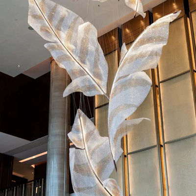Customised Leaf Shape Pendant Light Creative Personalised Crystal Large Chandelier