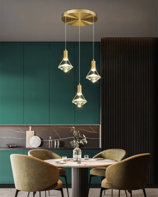 Nordic Luxury Modern Indoor Hotel Villa Restaurant Diamondshape Decorative Creative Crystal Pendant Light