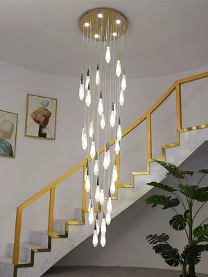 Modern LED 36-Lights Chandelier High Ceiling Hanging Fixture for Entryway Staircase Foyer Hallway Dining Room