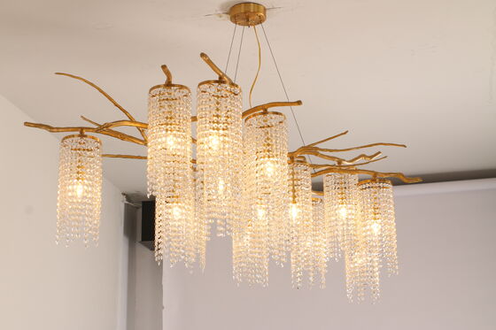 Luxury Clear Crystal Pendant Chandelier Grand Multi-Tier Hotel Lobby Centerpiece Ceiling Suspension Lighting