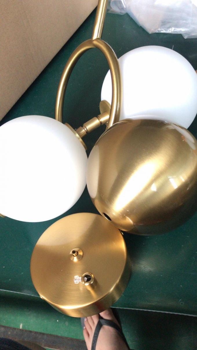 Σύγχρονο χρυσό πολυέλαιο Διακόσμηση σπιτιού κρεβατοκάμαρα σαλόνι LED δαχτυλίδι γυαλί μαργαριτάρι κρεμασμένη λάμπα 5