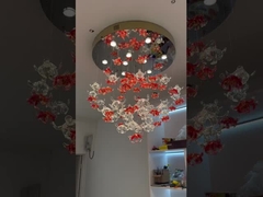 Σύγχρονο διαμέρισμα Villa Loft Σκάλα φωτισμού με τρία χρώματα που αλλάζουν Κρυστάλλινο πολυέλαιο