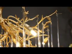 Νέος Πολυτελής Κρυστάλλινος Πολυέλαιος με Φωτισμό Χάλκινων Κλαδιών 2025 Σαλόνι Τραπεζαρία