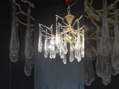 Προβολή H65 Χάλκινο Σώμα Art Glass Φύλλο Σφενδάμου Κρεμαστά Φωτιστικά Πολυέλαιος Σύγχρονο ISO9001 Demo