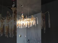 Σας παρουσιάζουμε OEM ODM γυάλινα κρεμαστά φωτιστικά δίσκων κατά παραγγελία, ηλεκτρολυτική επιμετάλλωση, στίλβωση, AC110V έως 250V