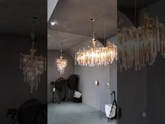 Δείτε Γιατί να Επιλέξετε το Villa Hotel Gold Crystal Chandelier Pendant Light L52*H33cm AC85V έως 265V