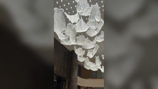 Προσαρμοσμένο Ευρωπαϊκό Στιλ Amber Glass Fallen Leaves Αισθητικά διακοσμητικά φωτιστικά οροφής καθιστικού