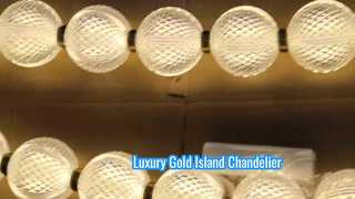 Euro Style 42in Gold Kitchen Island Chandelier Modern Clear Glass Shade