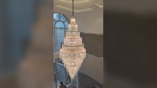 Παρακολουθήστε: Custom Abstract Branch Crystal Chandelier Gold Finish Luxury Hotel Villa Club Gallery Pendant