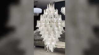 Custom Cascade Rain Crystal Chandelier Gold Rods Hotel Gallery Villa Club Luxury Linear