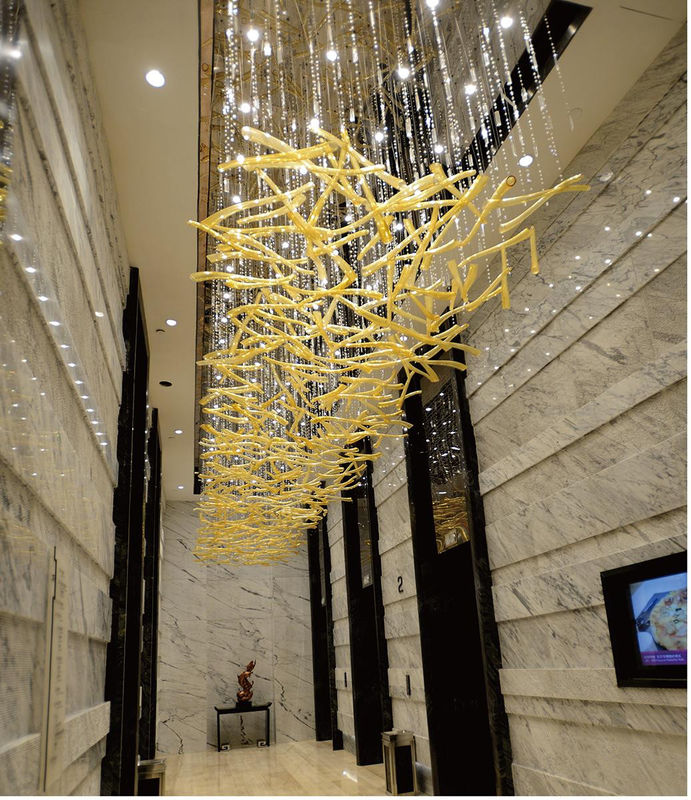 Villa KTV Hotel Lobby Chandelier With Unique Irregular Shape And Remote Control