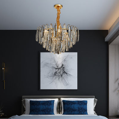 Το Dimmable γύρω από το κρεμαστό κόσμημα πολυτέλειας ανάβει το προσαρμοσμένο κρυστάλλου φως κρεμαστών κοσμημάτων καπνού γκρίζο Rustproof