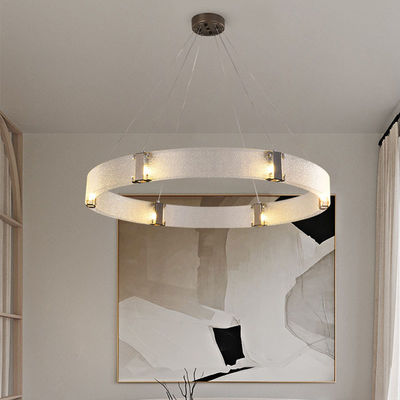 Lampshade γυαλιού σχεδίων νερού ο σύγχρονος βουρτσισμένος G9 χρυσός Μαύρος πολυελαίων δαχτυλιδιών