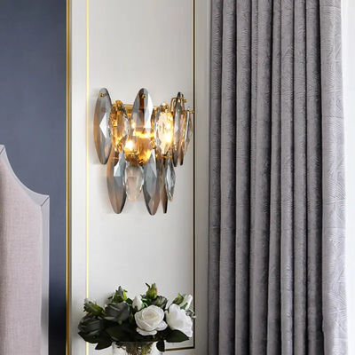 Sconces τοίχων πολυελαίων κρυστάλλου πλευρών καθιστικών σύγχρονα φω'τα 25*16*33cm