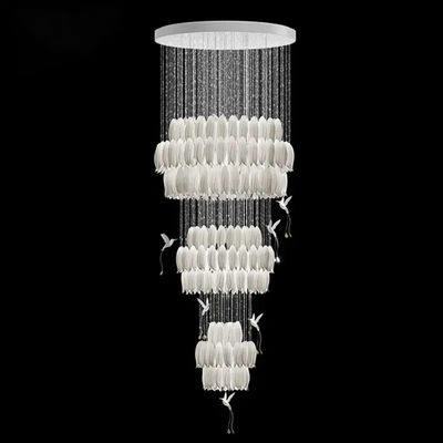 Κεραμικό λουλούδι Bud Lchandelier υψηλές οροφές Lchandeliers με εξαιρετικό κεραμικό πτηνό παρασιτικό