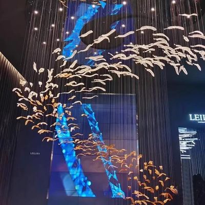 Σχέδιο Custom Hotel Lobby Villa Mall Σκάλα Κρέμασμα Χεριού Φτερούγα Φτερό Φελλό Φώτα Κεραυνό Φως