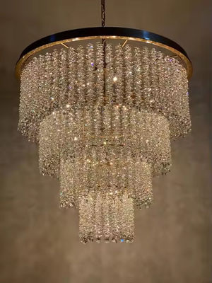 Ξενοδοχείο Λαμπτήρας κατασκευαστής Luxury Golden Modern Crystal Round Pendant Φως για Γάμα Πρακτορείο Μεγάλο Pendant για εσωτερικούς χώρους