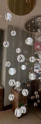 Βίλα ξενοδοχείο Loft Σκάλα κρεμασμένο φωτιστικό σύστημα σχεδιασμού μοντέρνο ακρυλικό κυματοειδές λαμπτήρα με LED λωρίδα φωτισμού