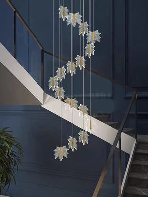 Σύγχρονη Led Simple Art Φελλός Ακρυλικός Χρυσός Χρυσός Σπίτι Ξενοδοχείο Σκάλα Τρώει Διακόσμηση Κεραυνό Φως