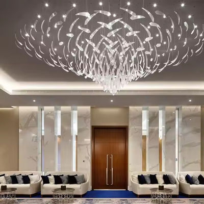 Βόρειο στυλ Custom Hotel Lobby Villa Banquet Hall LED Κρυστάλλινο πολυέλαιο Pendant Light Ατσάλινο γυαλί πολυτελείας για το δωμάτιο