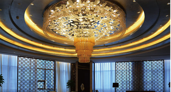 Μεταμοντέρνο στυλ Custom Chandelier Hotel Lobby Business Center Μεγάλο κρυστάλλινο πολυτελή στρογγυλό μαντήλι σταγόνας νερού LED φωτισμός οροφής