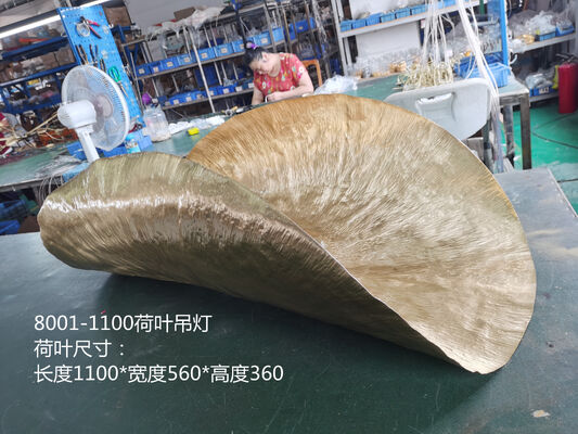 Διακόσμηση Σπιτιού Μοντέρνο Χάλκινο Φωτιστικό Οροφής με Φύλλα Λωτού Πολυτελές Φωτιστικό Τέχνης Σχεδιαστή για Εστιατόριο, Κατάστημα Ρούχων, Κρεμαστά Φωτιστικά