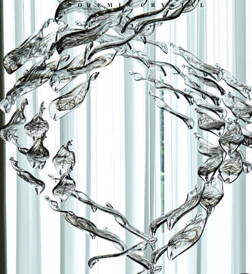 Δημιουργικό ξενοδοχείο Λομπί Βίλα Αίθουσα τραπέζι Μηχανική Κρυστάλλινη εξατομικευμένη λάμπα Διακόσμηση Σπειροειδής υαλοπίνακα