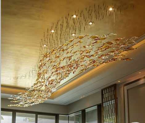 Χειροποίητα γυάλινα πολυέλαια με σπειροειδή σχήμα καλλιτεχνική μοντελοποίηση Custom Glass Twist Leaf Accessories