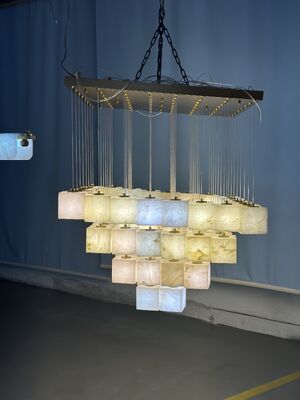 Μοντέρνο φυσικό μαρμάρινο φωτιστικό οροφής Πολυτελές φυσικό ισπανικό φωτιστικό βίλας Σαλόνι Φωτιστικό εστιατορίου Αλάβαστρο κρεμαστό φωτιστικό