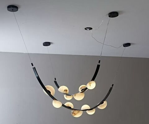 Σκανδιναβικό μοντέρνο χιονόσπλεγμα Μαρμάρινο πολυέλαιο για τραπεζαρία Μελετητικό ξενοδοχείο E26 AC Απλός δημιουργικός σχεδιαστής φωτισμός καθιστικού