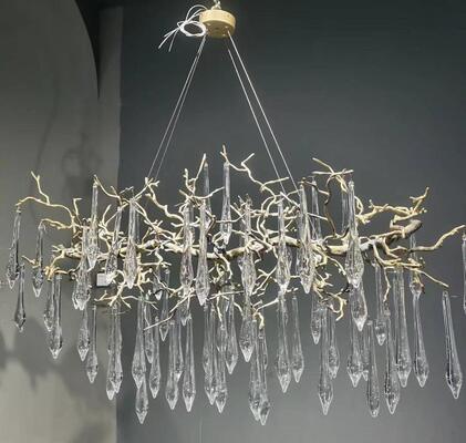 Luxury Clear Crystal Drop κρεμαστό πολυέλαιος φως ξενοδοχείου Λόμπι συμπόσιο VIP σαλόνι οροφής Διακοσμητικός φωτισμός
