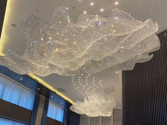 Tailor Made Μοντέρνα Ευρωπαϊκή Κρυστάλλινη Κορδέλα Σπειροειδής Πολυέλαιος Επίσημος Διακοσμητικό Φωτιστικό