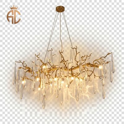 Custom Linear Crystal Chandelier Gold Rectangular Pendant Light Hotel Reception Club Dining Fixture