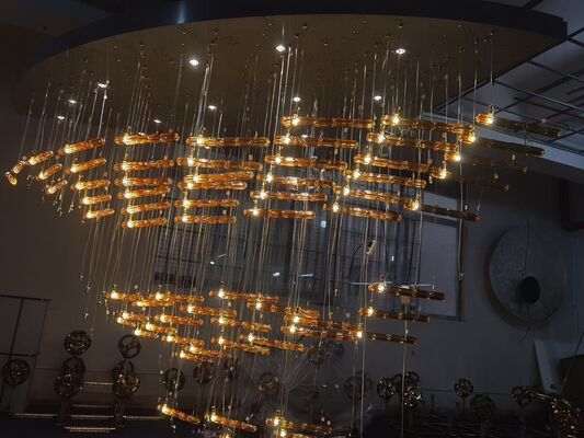 Εμπορικό κέντρο Crystal Ribbon Chandelier European Custom κρεμαστά φωτιστικά LED 220V-240V 100W-300W Tailor Made
